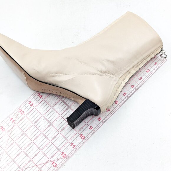 Aeyde Women Molly Paneled Smooth Ivory Leather Croc Print Ankle Boots 11US EUR41 - Picture 5 of 12